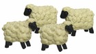 Blossom Bucket Set of 4 Mini SHEEP Figurines Resin NWT Fairy Garden Nativity 