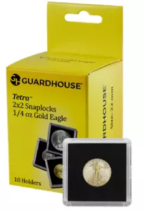 2x2 Snaplocks Safe Coin Holders for 22mm 1/4 oz Gold/Platinum American Eagle 20 - Picture 1 of 3