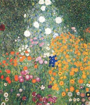 Impresión en lienzo floral Art Nouveau Gustav Klimt flor jardín giclee 8x10 Foto 1 de 2