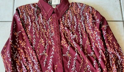 Новый с Ярлыками красивый бисером печать воротник блузка или туника XL на пуговицах  - Изображение 1 из 4