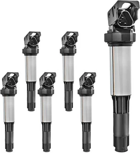 6 Pack Ignition Coil 0221504470 + IRIDIUM Spark Plug for BMW E46 E60 E90 X3 X5 - Bild 1 von 4