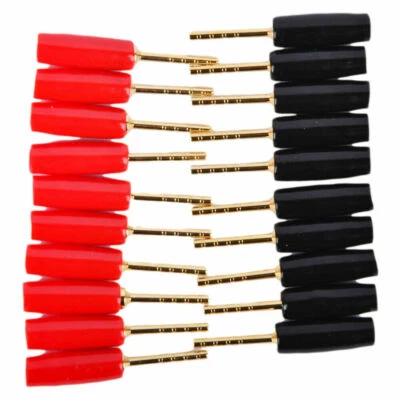 MEK-MOTOO 20 Pcs Speaker Pin Connectors 2mm Gold Plated Banana Plugs Screw Terminal