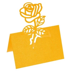 PATIKIL Table Name Place Cards, 25Pcs Favor Decor Rose Cut Design Blank Card ... - Picture 1 of 6