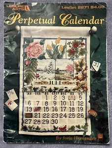 Rare Vintage Leisure Arts Perpetual Calendar Cross Stitch Kit Stitching Finished - Picture 1 of 24