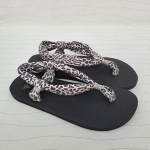 Sanuk Womens Yoga Sling 2 Brown Beige Cheetah Print Yoga Mat Sandals Shoes Sz 7 - Picture 1 of 10