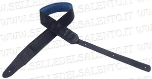 Tracolla per chitarra basso in pelle BLU imbottita Shoulder straps Guitar Bass - Picture 1 of 2
