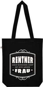 Stoffbeutel Baumwolle Tasche Jutebeutel Rentner Chef Frau Statement Pension Ruhe - Picture 1 of 6