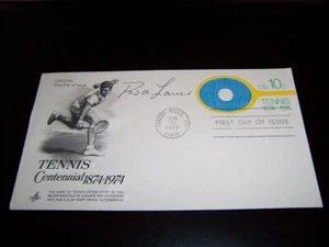Sobre Rod Laver autografiado 3 1/2"" X 6 1/2"" FDOI leyenda del tenis Grand Slam - Imagen 1 de 2