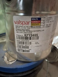 VALSPAR KPY0465 CATERPILLAR YELLOW PAINT R-CURE 800 1E1952A (1 GALLON) - Picture 1 of 1