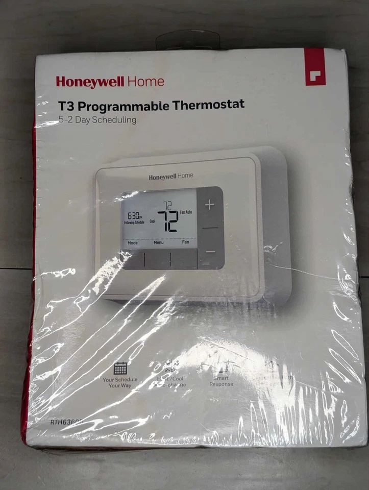 (1) NEW, SEALED Honeywell Home T3 5-2 Day Programmable Thermostat  RTH6360D - Image 1 of 1