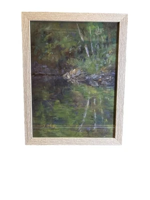 VTG Framed Waters Edge Wall Art~Professionally Framed Painting~ Signed: J BEST - Image 1 of 4