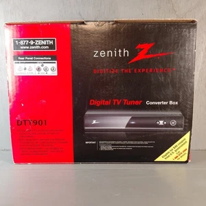 Zenith Digital TV Tuner Converter Box w/Remote and Manual DTT901 New Open Box - Picture 1 of 7