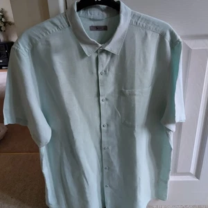 Mens TU Green Linen Rich Short Sleeve Shirt XL - Picture 1 of 3