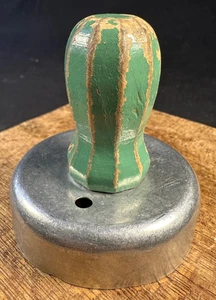 Vintage Green Handle Aluminum Round Biscuit, Cookie or Donut Cutter with Insert - Picture 1 of 6