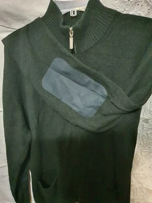 Cárdigan de cachemir Joseph & Lyman negro con cremallera central.  Hombre L. Nuevo con etiquetas $235.00 Foto 1 de 4