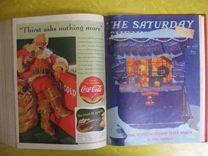 Bound Saturday Evening Post Oct-Dec 1941 WWII Norman Rockwell Coca Cola Santa - Picture 1 of 16