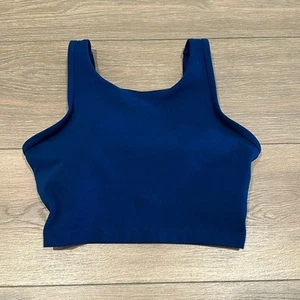 Reggiseno sportivo JESSICA SIMPSON blu lungo imbottito ritaglio schiena palestra allenamento taglia S - Foto 1 di 13