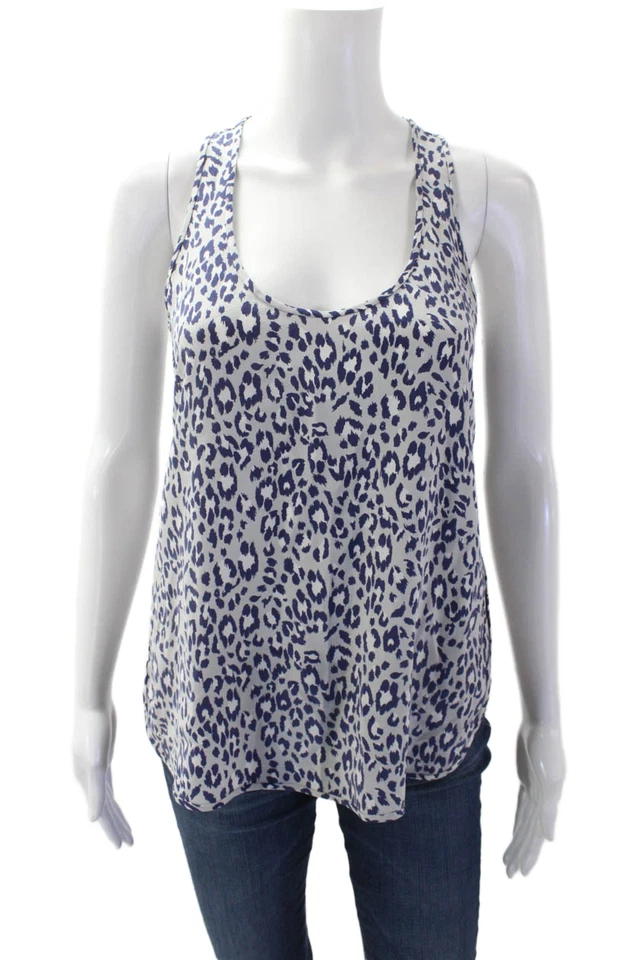 Regata feminina Joie gola redonda sem mangas seda estampa animal tamanho XS - Imagem 1 de 4