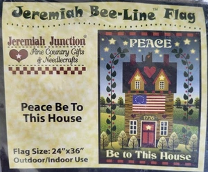 Jeremiah Bee-Line Flag "Peace Be To This House" 24"x36" New In Bag Americana - Picture 1 of 6