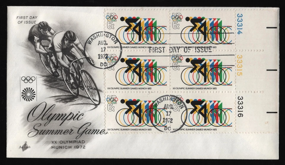 #1460 6c Ciclismo-Bloque de 6 con Placa #s, Artesanía [2] **CUALQUIER 5 = ENVÍO GRATUITO** Foto 1 de 1