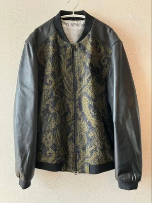 ETRO Etro 羊皮羊毛布劳森体育场夹克皮革夹克 #PF60UE — 第 1/4 张图片