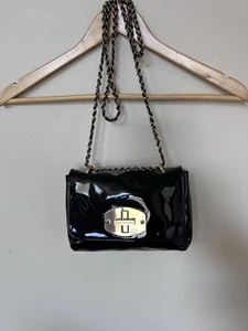 Dana Bachman Patent Pleather Purse Crossbody Black - Picture 1 of 11