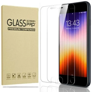For iPhone SE 3rd,2nd Generation 2020,2022 7/8 Tempered Glass Screen Protector - Photo 1 sur 9