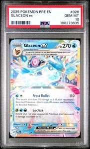 2025 Pokemon SV Prismatic Evolutions Glaceon ex #026/131 PSA 10 - Picture 1 of 3