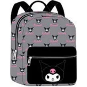 Mini Backpack Deluxe - Hello Kitty - Kuromi Gray/Black Faux Leather 10" - Picture 1 of 1
