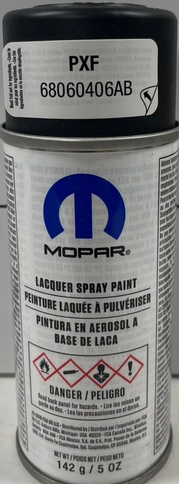 Chrysler Jeep Dodge Mopar JET BLACK 5 OZ Lacquer Spray Paint - Image 1 of 1