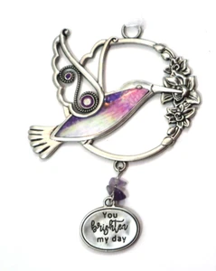 Z5 You brighten my day HUMMINGBIRD TRUST YOUR WINGS ORNAMENT Ganz - Picture 1 of 4