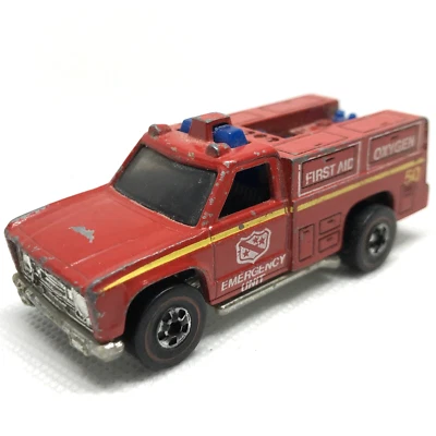 Hot Wheels Redline Emergency Squad Unit Fire Truck #50 1974 Red Hong Kong - Image 1 of 4