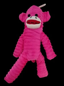 DISCONTINUED Vibrant Life Cozy Buddy PINK SOCK MONKEY Squeaky Plush Dog Toy 9" - Picture 1 of 24