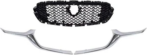 Front Bumper Grille w/ Chrome Molding Trim For 2020-2023 Mazda CX-30 - Picture 1 of 8