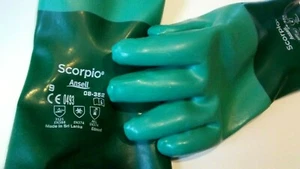 Coppia Guanti Ansell Scorpio 8-352 Neoprene Resistenti agli Chimici 12" / Taglia 9 NUOVI!! - Foto 1 di 4