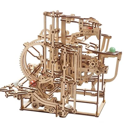 Rompecabezas mecánico UGEARS madera 3D modelo mármol correr polipasto escalonado Foto 1 de 4
