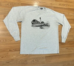 VTG 1985 Maine Vacation Long Sleeve T Shirt Portland Headlight Lighthouse Sz XL - Picture 1 of 11