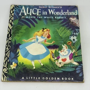 Meets The White Rabbit Alice in Wonderland 1974 Walt Disney A Little Golden Book - Picture 1 of 19