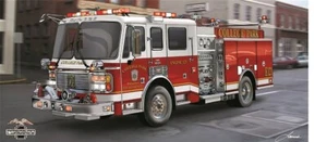 1/25 TRUMPETER 02506:  LaFrance Eagle Fire Pumper 2002  Model Kit - Picture 1 of 6