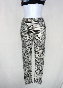STRANDMODE SCHWARZ LEOPARDENHAUT DRUCK L/XL SEXY BEQUEM LEGGINGS YOGAHOSE - Bild 1 von 2