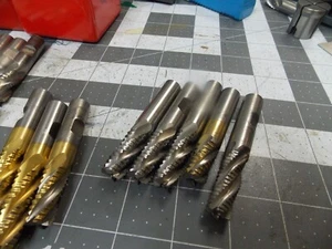 Lote de 5 fresas de extremo de desbaste de paso grueso HSS Cobalto 4 flautas de 1/2" de diámetro - Imagen 1 de 4