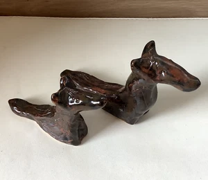 Vintage Studio abstract art pottery pair of Dog Figurines collectable gift - Foto 1 di 5