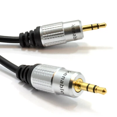 Pro Audio 3.5mm Stereo Jack to Jack Sound Cable Lead Gold 0.5m/1m/2m/3m - Image 1 of 4