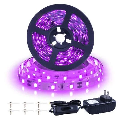 20ft LED Black Light Strip kit, 360 LEDs, 12V Flexible UV Black Light - Image 1 of 4