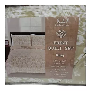Set trapunta Isabel Collection King stampa colore grano include 2 federe cuscino king - Foto 1 di 19