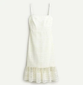 Vestido midi J.CREW geométrico de encaje marfil talla 6 - Imagen 1 de 8