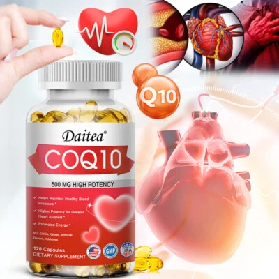 DAITEA Coenzyme Q10 High Absorption 500mg Vegetarian Capsules
