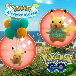 ✨Shiny Pikachu (Korea Jeju Island Balloons & Shirts) (#025) - Pokémon GO✨ - Picture 1 of 5