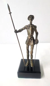 Brass Figurine of Don Quixote with Sword & Spear Hallmarked - Picture 1 of 9