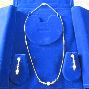 22k Gold HALSKETTE SET 3P MASSIV GOLD DIAMANTSCHLIFF Halskette OHRRINGE NEU aus INDIEN - Bild 1 von 6